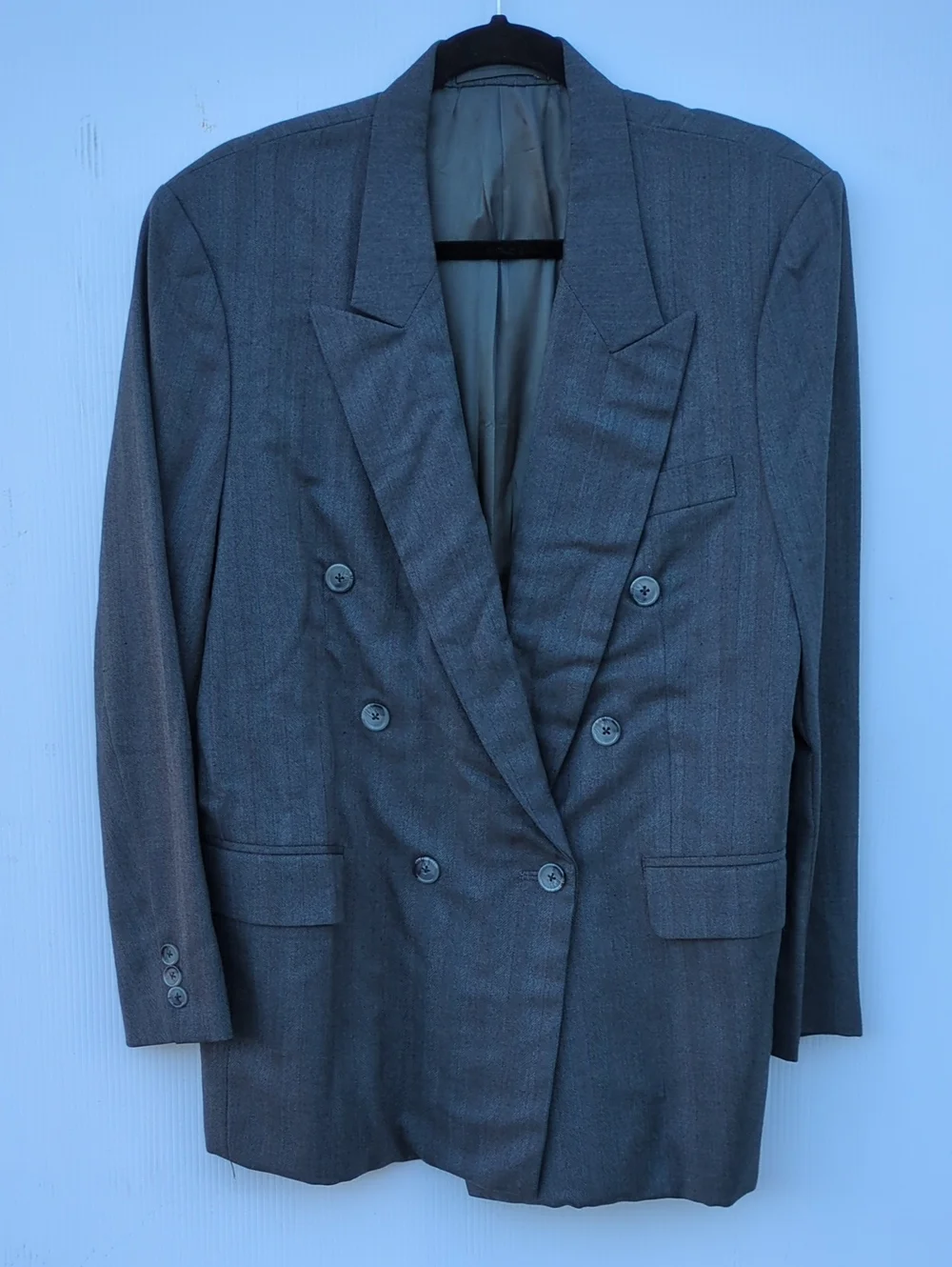 Men's Double-Breasted Gray Blazer